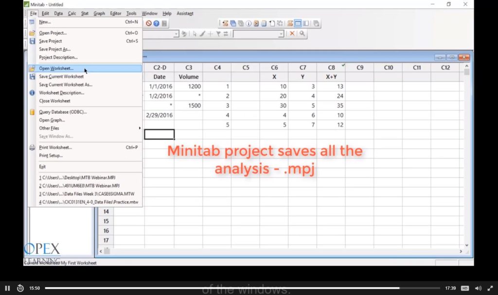 Minitab project